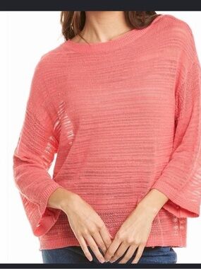 Tommy Bahama Sea Grass Open Hem Sweater in red size large